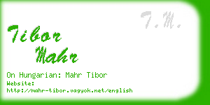 tibor mahr business card